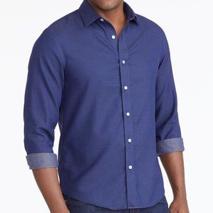 NEW UNTUCKit Long Sleeve Blue Micro Dot Shirt
